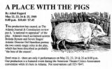 Postcard announcing four special performances of Athol Fugard's "A Place with the Pigs," 7 Stages Theatre, Atlanta, Georgia, May 23-25, 1989.