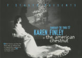 "American Chestnut," by Karen Finley, postcard announcing the performance at 7 Stages Theatre, Atlanta, Georgia, January 14 - 17, 1998.