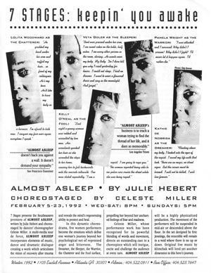 "7 Stages: Keepin' You Awake," 7 Stages Theatre newsletter, Atlanta, Georgia, Winter 1992. (4 pages)