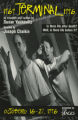 "1969 Terminal 1996," an ensemble work by Susan Yankowitz, directed by Joseph Chaikin, postcard announcing the performance at 7 Stages Theatre, Atlanta, Georgia, October 16 - 27, 1996.