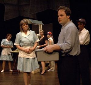 Clay Martin (right) in the 7 Stages Theatre's production of "Nickel and Dimed," Atlanta, Georgia, April 27 - May 28, 2006.