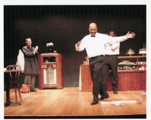 Nathan Mobley, Michael Antony Tatmon, and Isma'il ibn Connor in Athol Fugard's "Master Harold...and the Boys," at 7 Stages Theatre, Atlanta, Georgia, April 22 - May 16, 2004.