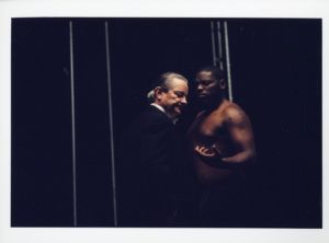 Del Hamilton and Isma'il ibn Conner in Bernard-Marie Koltes' "Black Battles with Dogs," 7 Stages Theatre, Atlanta, Georgia, April 14 - May 6, 2001.