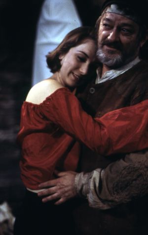 Jessica Warren and Del Hamilton in the 7 Stages Theatre's production of "Disremember Me," Atlanta, Georgia, January 2000.