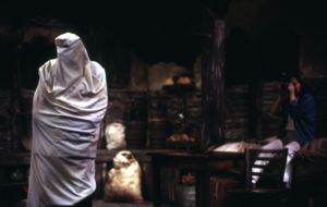 Scene from 7 Stages Theatre's production of "Disremember Me," Atlanta, Georgia, January 2000.