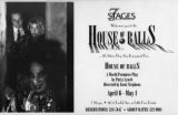 "House of Balls," by Patty Lynch, directed by Kent Stephens, postcard announcing the performances at 7 Stages Theatre, Atlanta, Georgia, April 6 - May 1, 1994.