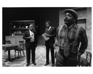 Scene from "Riffs," a comedy by Bill Harris, 7 Stages Theatre, Atlanta, Georgia, between November 1 - December 17, 1995.