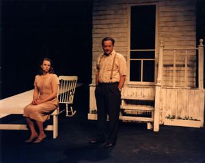 Rachel Fowler and Del Hamilton on stage in "All My Sons," by Arthur Miller, directed by Joseph Chaikin and Anders Cato, 7 Stages Theatre, Atlanta, Georgia, March 12 - April 13, 1997.