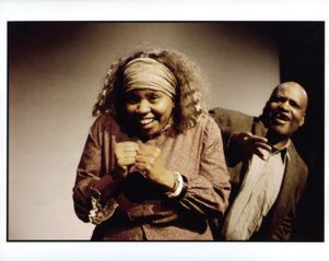 Shontelle Thrash (Left) and Michael Tatmon (Right) in Eugene Ionesco's "The Chairs," directed by Prodan Dimov, 7 Stages Theatre, Atlanta, Georgia, October 2-26, 2003.