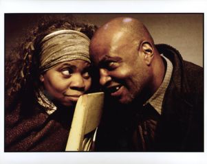 Shontelle Thrash (Left) and Michael Tatmon (Right) in Eugene Ionesco's "The Chairs," directed by Prodan Dimov, 7 Stages Theatre, Atlanta, Georgia, October 2-26, 2003.