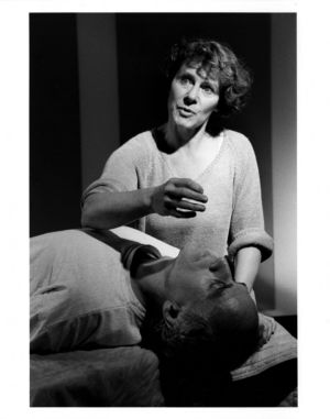 Tina Sherpard (Top) and Paul Zimet (Bottom) in Susan Yankowitz's "1969 Terminal 1996," 7 Stages Theatre production in Atlanta, Georgia, October 16 - 27, 1996.