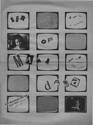Del Hamilton's "Son of Mama Dada," program for the performance at 7 Stages Theatre, Atlanta, Georgia, April 3 - 26, 1981.