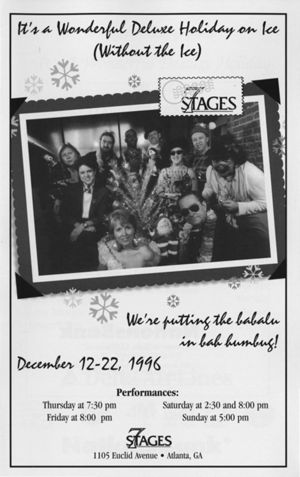 Program for "It's a Wonderful Deluxe Holiday on Ice (Without the Ice)," production at 7 Stages Theatre, Atlanta, Georgia, December 12 - 22, 1996.