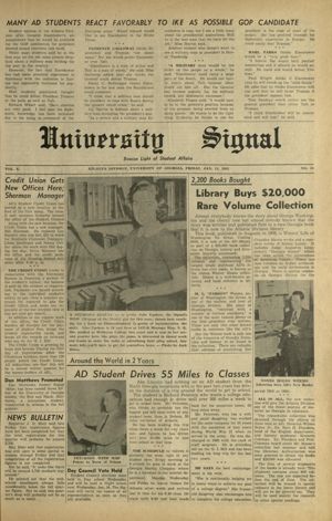 University Signal, 1952-01-11