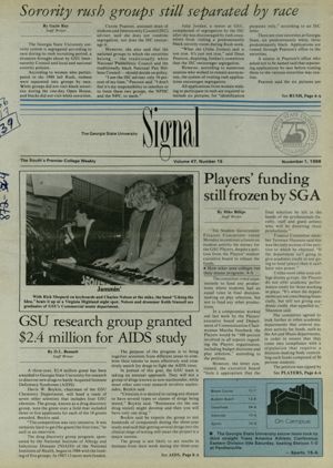 The Georgia State University Signal, 1988-11-01