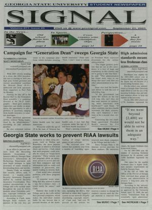 Georgia State University Signal, 2003-09-23