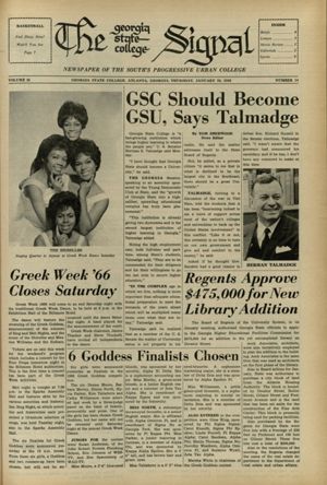 The Georgia State College Signal, 1966-01-20