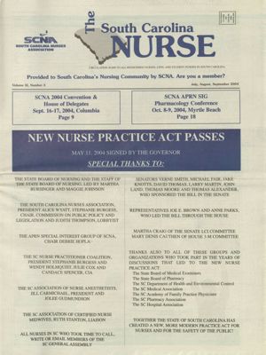 The South Carolina Nurse, 2004-07/2004-09