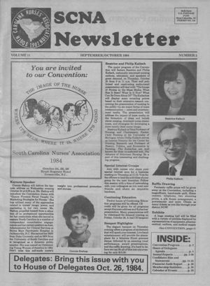 South Carolina Nurses Association Newsletter, 1984-09/1984-10