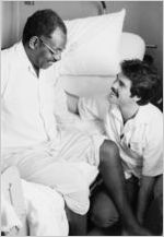 Physical therapist with patient