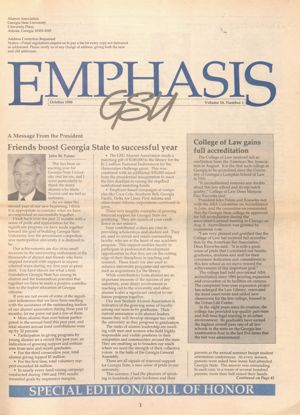 Emphasis GSU, Vol 18, No 1