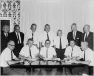 Signing a new union contract, 1965