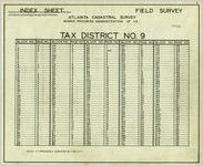Atlanta Cadastral Survey, Tax District 9, Index, Sheet 1