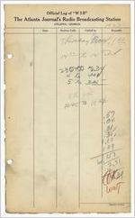 WSB Radio records, "Official log," 1923 [6 of 6]