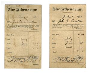 Correspondence, receipts