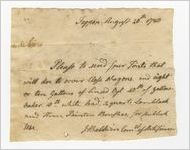 Orders for wagon, writing paper, and tents (Morris Town, NJ)