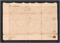 Georgia. Colonial. Indentures. James Brown (St. George Parish) and William Davis Quarrell (Jamacia), Jonathan Simpson, Jr. (Boston), lease for a year [pieces, brittle], 1775