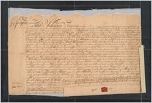 Georgia. Colonial. Indentures. tripartite, Georgia between Nathanial Miller (St. George Parish, G. A.) and Elizabeth Colson (S. C.) and Thomas Burrington (Savannah); deed of settlement [pieces, fragment], 1759