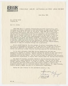 Kluger, Sidney - President, Book Bank USA, 1966