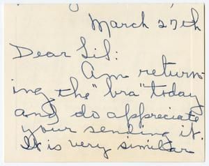 Unidentified Correspondence