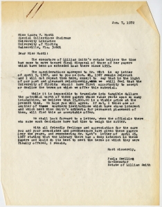 Re. Papers of Lillian Smith - Folder 12, 1972