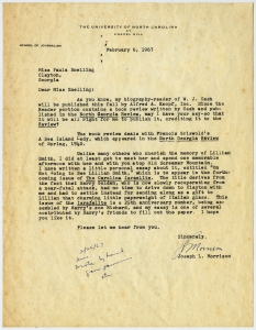 Morrison, Joseph L. - School of Journalism, University of North Carolina at Chapel Hill, 1967-1968