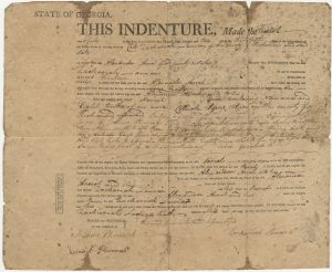 Indenture between Zachariah Lamar of Richmond and Alexander Avret containing a spring
