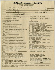 Wheelis, Pat - Housing code inspection, 183 1st St.