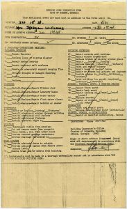 Williams, Spirgen (Mrs.) - Housing code inspection, 210 1st