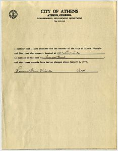 Ward, Frances - Housing code inspection, Application for Section 115 rehabilitation grant, 227 Hillside