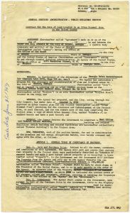 Disposition, Parcel No. 18 resolutions, deeds, plats, notes, clippings