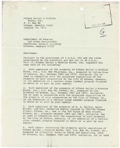 Relocation, Athens Boiler & Machine Works, B1 P19, Correspondence