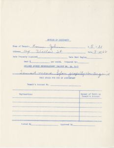 Relocation, B5P31 Emma Johnson, 124 Willow St