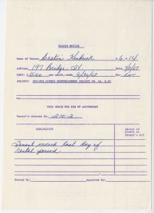 Relocation, B6P14 Erskin Kendrick, 197 Bridge St