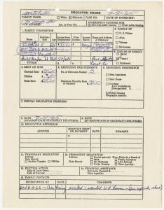Relocation, B10P3 Mary E Mitchell, 178 Hoyt St
