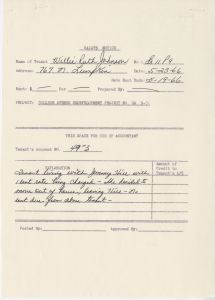 Relocation, B11P9 Willie Ruth Johnson, 767 N Lumpkin