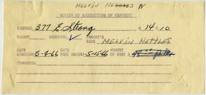 Relocation, B14P10 Melvin Nettles, 377 E Strong