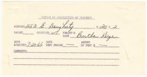 Relocation, B20P2 Bertha Dye, 253 E Dougherty, Apt # 1