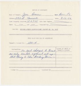 Relocation, B24P6 Joe Brown, 283 E Hancock