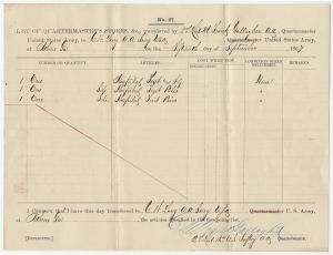 Military. Quartermaster document